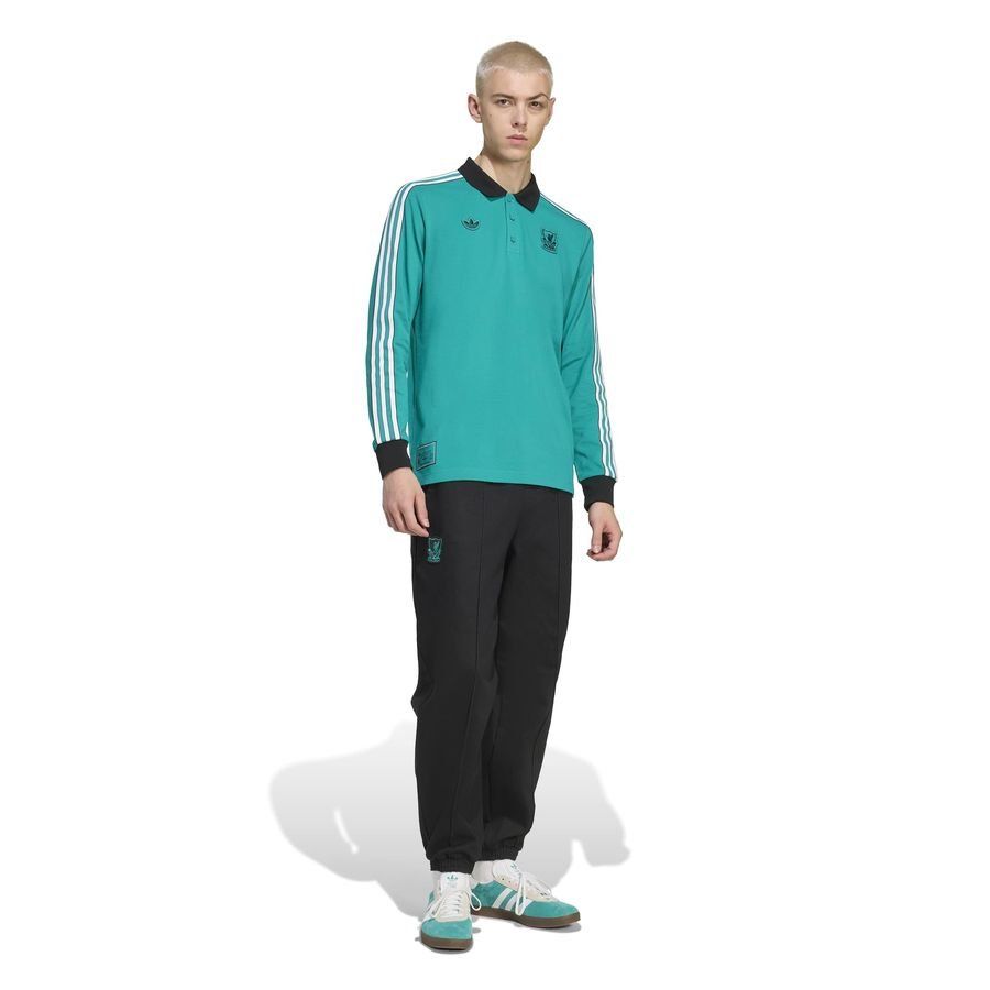 Liverpool Polo Terrace Icons - Sea Green/Black/White Long Sleeves - Men's-SoccerKits Hub | Buy Soccer Jerseys Online